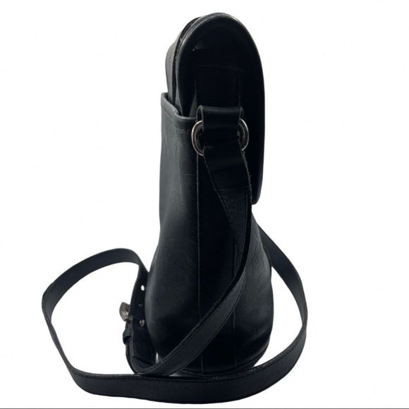 BRIGHTON LEATHER CROSSBODY HANDBAG | EMBOSSED LEATHER | PRE-LOVED - Picture 3 of 10